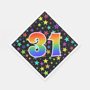 Kleurrijke sterren + regenboogpatroon "31" Event # Servet