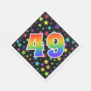 Kleurrijke sterren + regenboogpatroon "49" Event # Servet