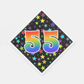 Kleurrijke sterren + regenboogpatroon "55" Event # Servet (Hoek)