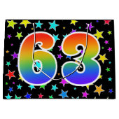 Kleurrijke sterren + regenboogpatroon "63" Event # Groot Cadeauzakje (Voorkant)