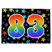 Kleurrijke sterren + regenboogpatroon "83" Event # Groot Cadeauzakje (Achterkant)