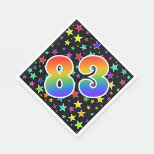 Kleurrijke sterren + regenboogpatroon "83" Event # Servet