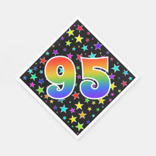 Kleurrijke sterren + regenboogpatroon "95" Event # Servet
