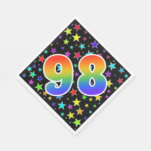 Kleurrijke sterren + regenboogpatroon "98" Event # Servet