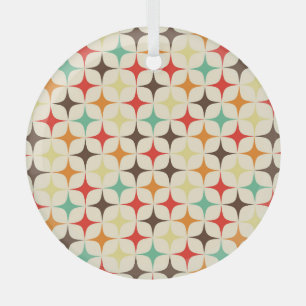 Kleurrijke sterren retro geometrisch patroon glas ornament