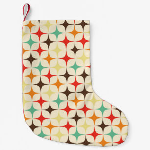 Kleurrijke sterren retro geometrisch patroon kleine kerstsok