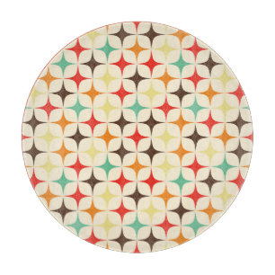 Kleurrijke sterren retro geometrisch patroon snijplank