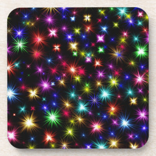 Kleurrijke sterren vuurwerk Design-27317 Bier Onderzetter