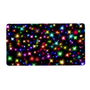 Kleurrijke sterren vuurwerk Design-27317 Etiket
