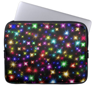Kleurrijke sterren vuurwerk ontwerp laptop sleeve