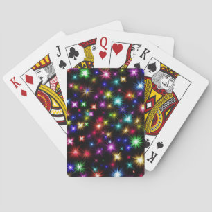 Kleurrijke sterren vuurwerk ontwerp pokerkaarten