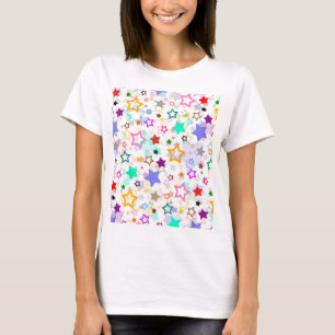 Kleurrijke sterren wit t-shirt