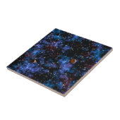 Kleurrijke sterrenstelsels, sterren en planeten in tegeltje (Zijkant)