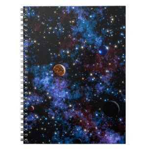 Kleurrijke sterrenstelsels, sterren en planeten 's notitieboek