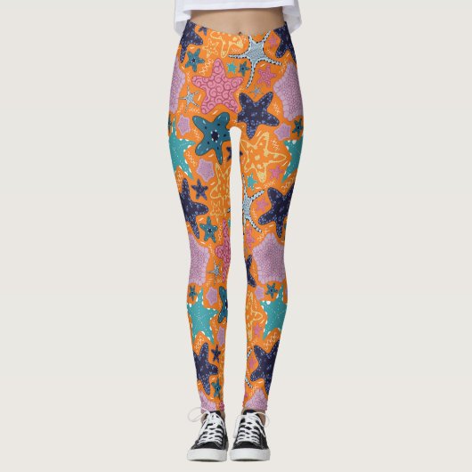 Kleurrijke Stervissen Leggings (Voorkant)