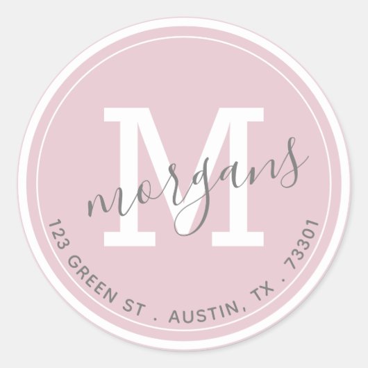 kleurrijke sticker van het dubbele monogram retour (Voorkant)