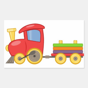 Kleurrijke sticker van kinderspeelgoedtrein