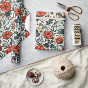 Kleurrijke  stijl bloemig cadeaupapier
