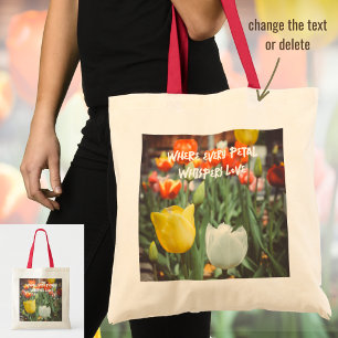 Kleurrijke  stijl lentetulpen tote bag