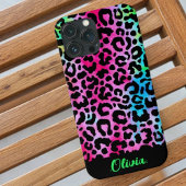 Kleurrijke Stijlvolle Luipaard Textuur Neon Vrouwe Case-Mate iPhone Case