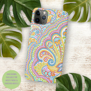 Kleurrijke stijlvolle  Paisley Floral Art Motief iPhone 11Pro Max Hoesje