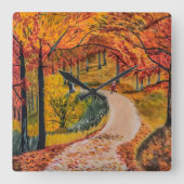 Kleurrijke stille klok bij vierkante wanden (Voorkant)