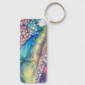 Kleurrijke Stippen Alcohol Ink Liquid Abstract Art Sleutelhanger (Achterkant)