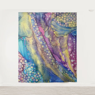 Kleurrijke Stippen Alcohol Ink Liquid Abstract Art Wandkleed