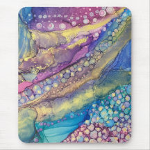 Kleurrijke Stippen Alcohol Ink Vloeibaar Abstract