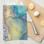 Kleurrijke Stippen Alcohol Ink Vloeibaar Abstract Theedoek (Quarter Fold)