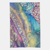 Kleurrijke Stippen Alcohol Ink Vloeibaar Abstract Theedoek (Verticaal)