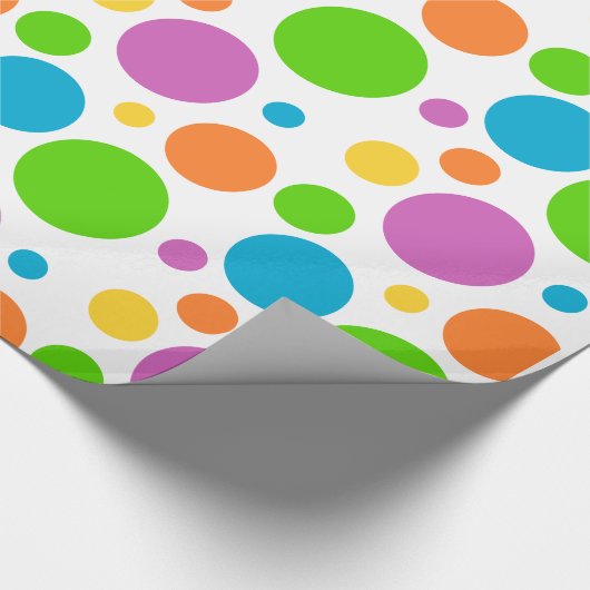 Kleurrijke Stippen Cadeaupapier (Hoek)