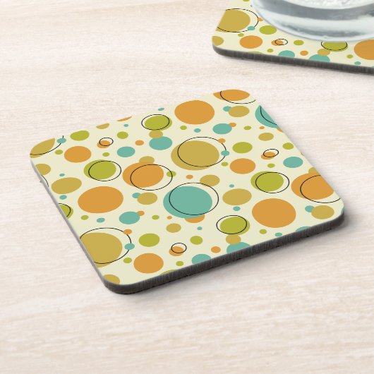 Kleurrijke Stippen Cirkels Mid Century Modern Patt Bier Onderzetter (Linkerzijde)