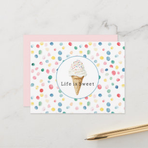 Kleurrijke Stippen Confetti Ijsje Zoete Leven Briefkaart