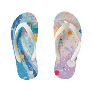 Kleurrijke Stippen druipt Spletters Kinder Teenslippers