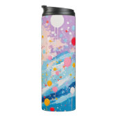 Kleurrijke Stippen druipt Spletters Thermosbeker (Geroteerd rechts)