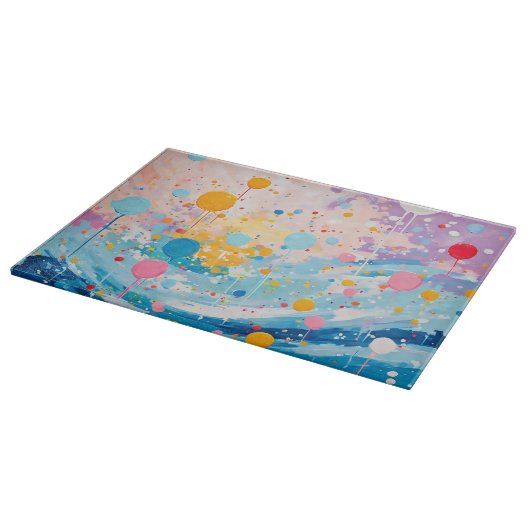 Kleurrijke Stippen Druppels Spetters Snijplank (Hoek)