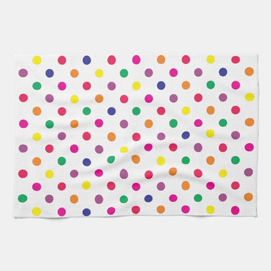 Kleurrijke Stippen Keukenhanddoek (Horizontaal)