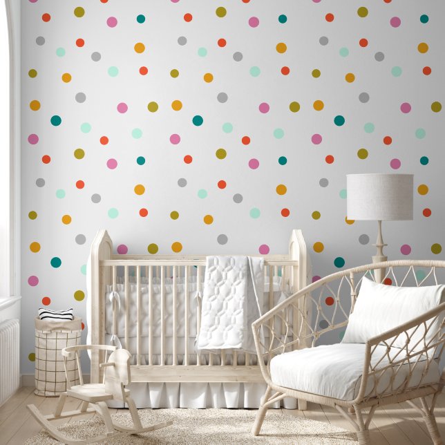 Kleurrijke Stippen Pattern Wallpaper Behang (Kinderen)