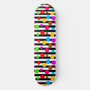 Kleurrijke Stippen Strepen Skateboard