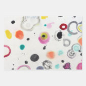 Kleurrijke Stippen Wrapping Paper Flat Sheet Set v (Voorkant 2)