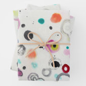 Kleurrijke Stippen Wrapping Paper Flat Sheet Set v (In situ)