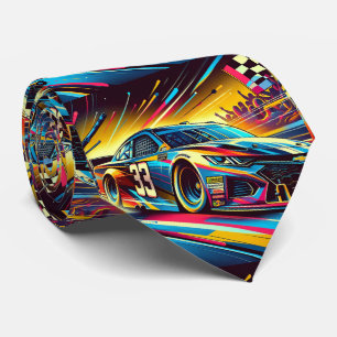 Kleurrijke Stock Auto Racing 1 Stropdas