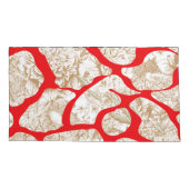 Kleurrijke stof ontwerp met een rode en gouden pa kussensloop (Achterkant-Links)