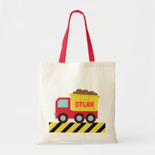 Kleurrijke stortwagen, bouwmachine voor jongens tote bag