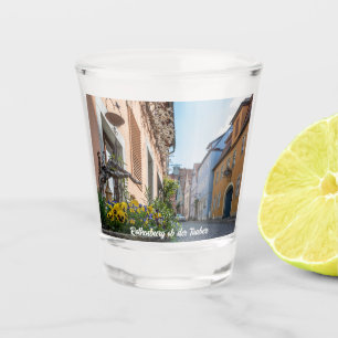 Kleurrijke straat in Rothenburg ob der Tauber Shot Glas