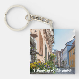 Kleurrijke straat in Rothenburg ob der Tauber Sleutelhanger