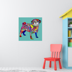 Kleurrijke straatpoppenkast poster