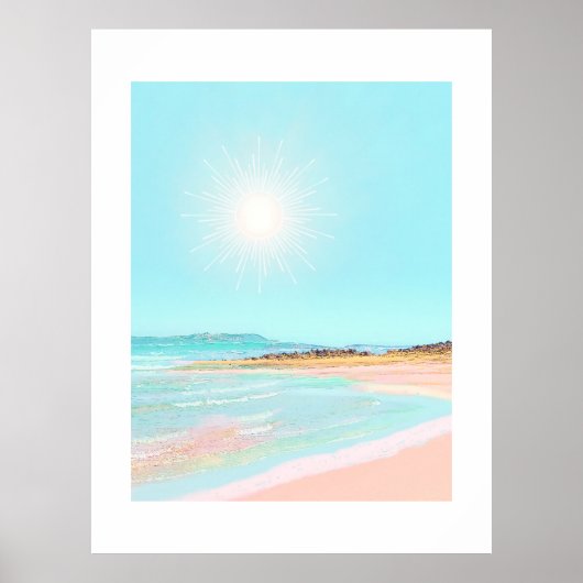 Kleurrijke strand Kustzomer Poster (Voorkant)
