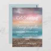 Kleurrijke strand zonsondergang rouwdienst briefkaart (Voorkant / Achterkant)